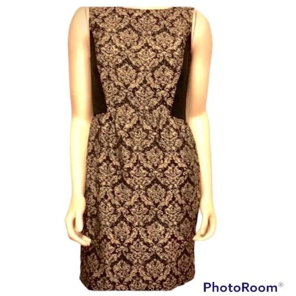 LOFT | Dresses | Ann Taylor Loft Black Gold Dress | Poshmark